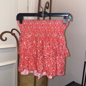 Smocked tiered skirt